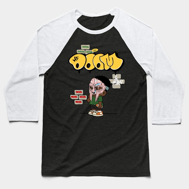 mf doom child Baseball T-Shirt by Mr.Skull & Grunge